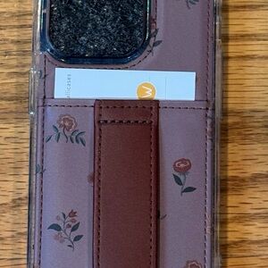 NWT Walli Floral Brown Phone Case with Card/ID Pocket